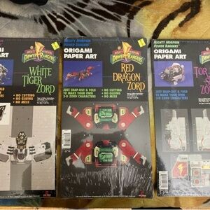 3 New Mighty Morphin Power Rangers Vintage 1994 Origami Paper Art Kits